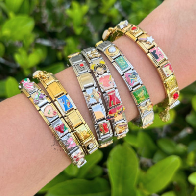 Y2K Italian Charm Bracelet - Aesthetic Stainless Steel Jewelry for Women