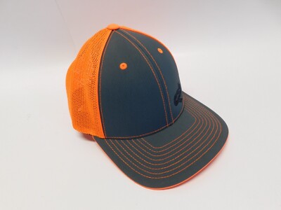 CRB Hat Orange Gray Baseball Cap S/M flex Pacific Pro Model EUC