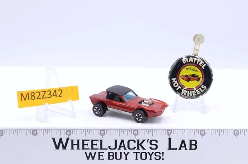 Python LONG TAIL PIPE Red 1968 Redline Hot Wheels Mattel Vintage Redline RL