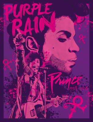Prince Purple Rain Digital Art Poster Print T186 | eBay