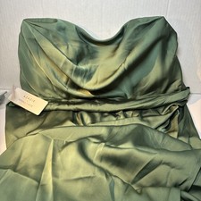 Azazie Eucalyptus Cowl Neck Strapless Stretch Satin Sheath Dress Size A20 New!