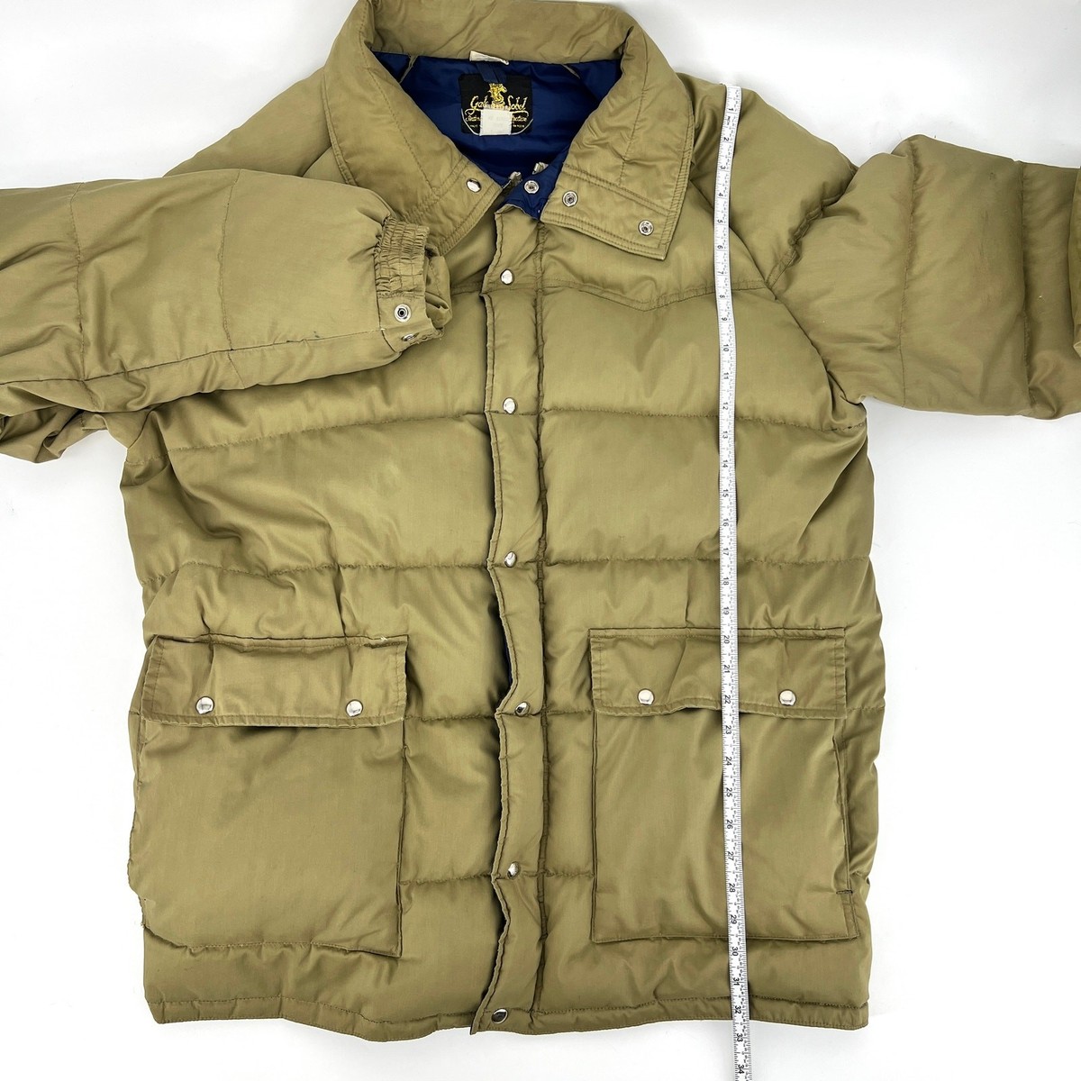 Vintage Mens Gale Sobel Down Puffer Coat Tan Size XL Tall View 5