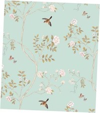 Peel  Stick Floral Wallpaper - Self-Adhesive, Removable, 16.1" x 78.7" Blue