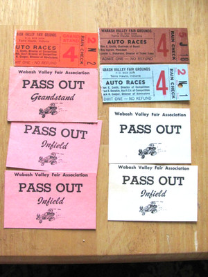 VINTAGE MIDGET CAR RACING TICKET & PASS LOT TERRE HAUTE IN WABASH VALLEY FAIR