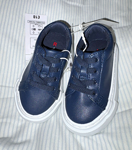 Marks & Spencer M&S Freshfeet Unisex Kids Blue Lace-Up Trainers UK 4