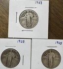 Lot Of 3 Standing Liberty Quarters 1928 Silver
