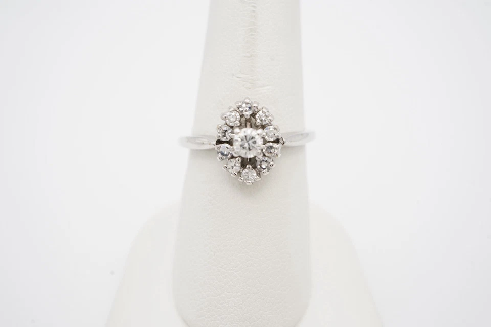 14k White Gold Diamond Ring. Size 7.0. 3.5mm Diamond. Si Clarity. HI Color - Image 2 of 4