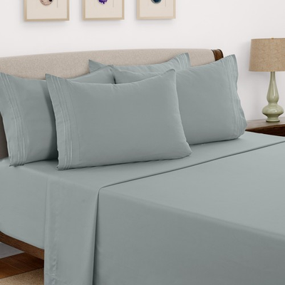 #ad 6 Piece Bed Sheet Set 1800 Series Microfiber Comfort Deep Pocket Hotel Bed Sheet $26.99