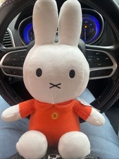 Miffy Plush Toy Approximately 14 in Length Sitting RARE ORANGE USA Seller