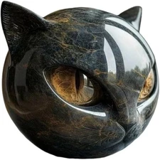 Luxury Black Cat Sculpture Elegant Home Tabletop Decor & Gift-Ready Art Piece