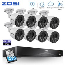 ZOSI 16CH 4K PoE Security Camera System 8x8MP Outdoor Cameras One Way Audio 4TB