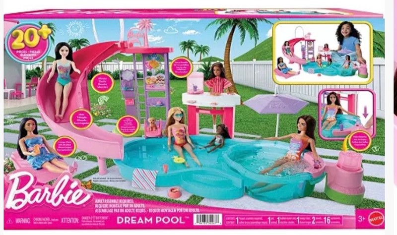 Barbie Dream Pool Playset w/ Lot 4 Barbie Club Chelsea Dolls