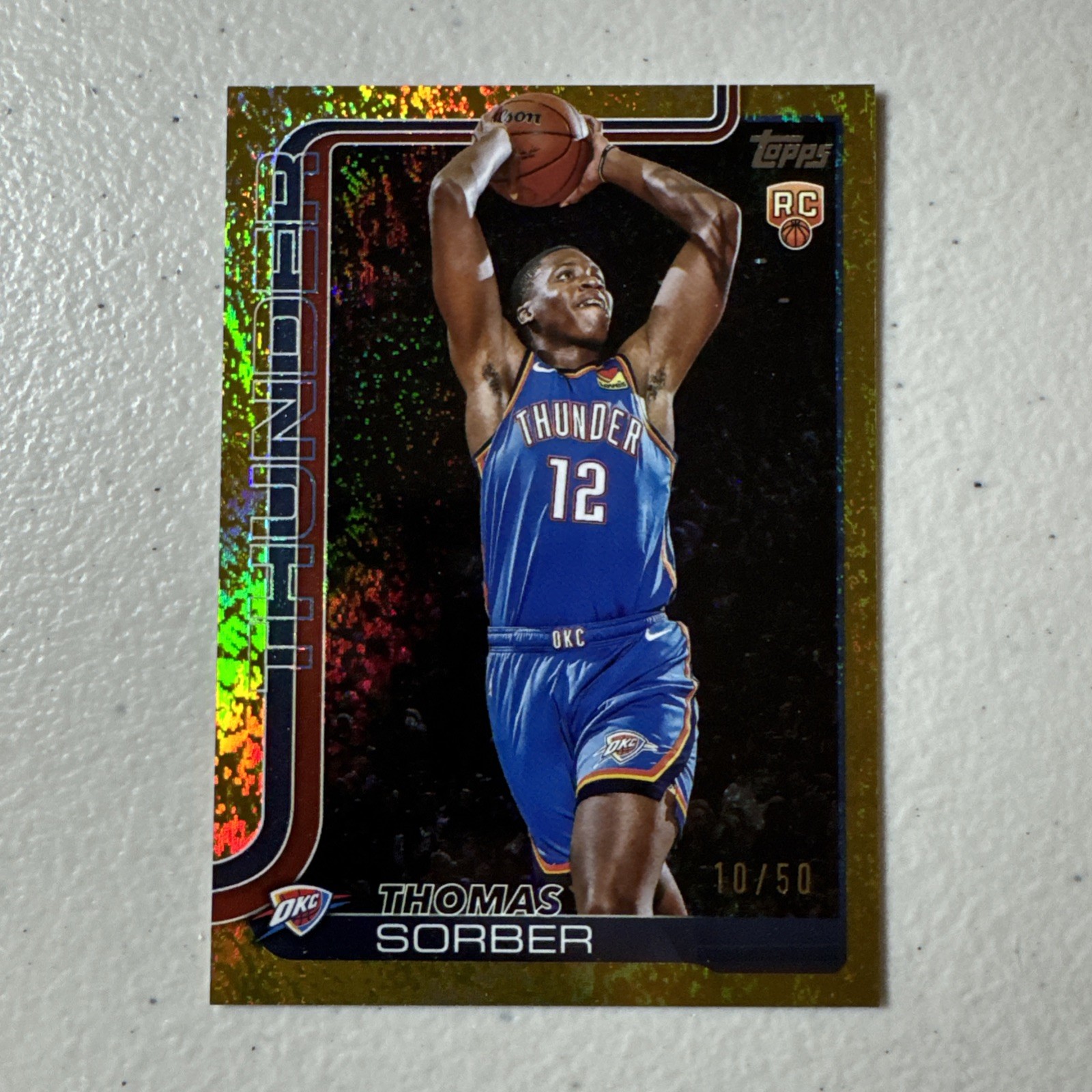 2025-26 Topps Basketball Thomas Sorber Gold Holo Foil /50 RC Rookie 215