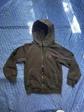 Jordan Boys Full-Zip Hoodie Black Red Jumpman Graphic Youth Small S 8-10 Yrs
