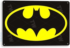 Tinworld Tin Metal Signs 8x12: Batman Logo Comic Superhero Metal Decor B108