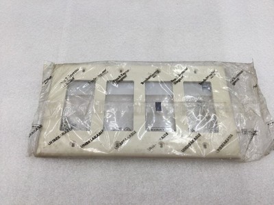 Pass & Seymour TP264-LA 4 Gang Unbreakable Decora Style Plate in Light Almond