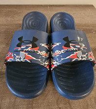 Under Armour Ansa Fixed Men's Slide Sandals Blue Camouflage Synthetic US 11