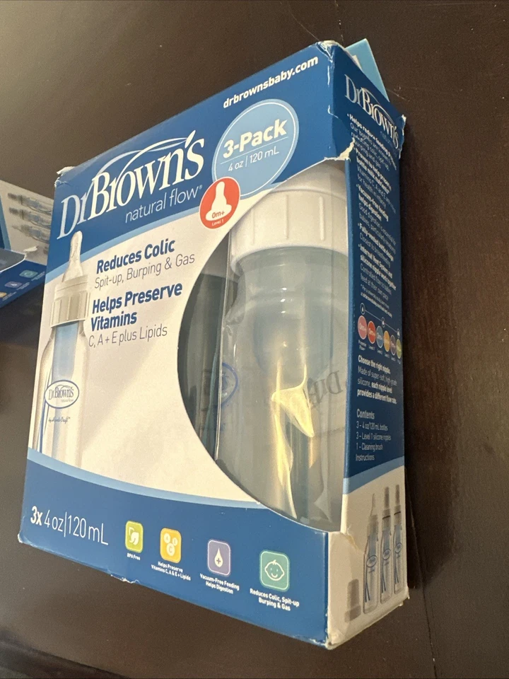 D.R. Botellas Marrón Azul 4 0z 6 Unidades (Flujo Natural) 120 ml Foto 3 de 4