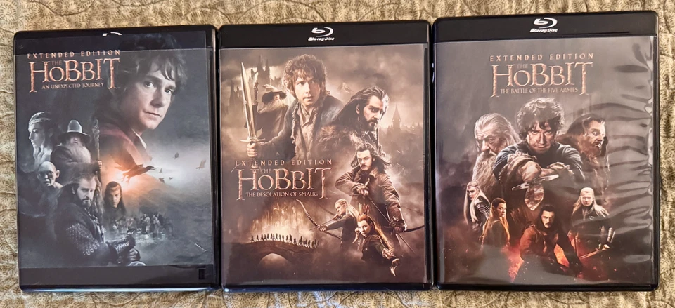 THE HOBBIT: THE MOTION PICTURE TRILOGY IN HARD BOX LIKE NEW 9 BLU-RAYS GORGEOUS - Image 4 of 4
