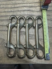 Lot of 4 Solid Brass Double End Trigger Clip Bolt Snaps 4-3/4" 4.75" 1J3946-C4