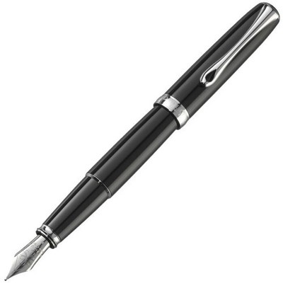 NEW -  Diplomat Excellence A2 Black Lacquer with Chrome Trim Fountain Pen