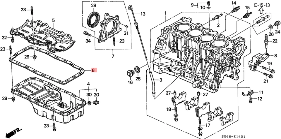 Junta de cárter de aceite OEM para Honda Acura 11251-P30-004 97-01 CR-V 90-01 Integra Foto 2 de 4