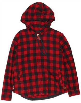 L.L.Bean Damen Relaxed Fit Flanellhemd UK 10 Small rot Gingham Baumwolle BW05
