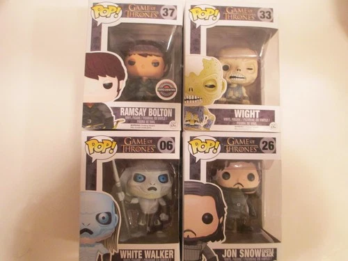 Funko Pop Game of Thrones 4 Figures Bolton, Wight, Snow, White Walker