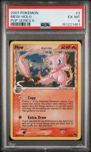 2007 POKEMON POP SERIES 5 #3 MEW-HOLO PSA 6