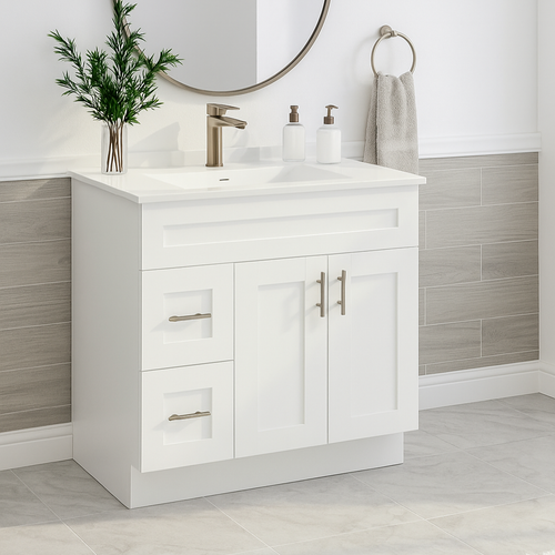 RTA Bathroom Vanity Sink Base, Shaker Bathroom Cabinet Base - Picture 13 of 106