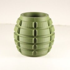 Soporte para bolígrafo estilo granada - Organizador de oficina impreso en 3D - Verde militar