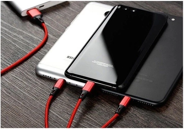 Mobile Phone Charging Cable 3in1 Type-C Micro USB iOS for iPhone Samsung Huawei - Image 2 of 4