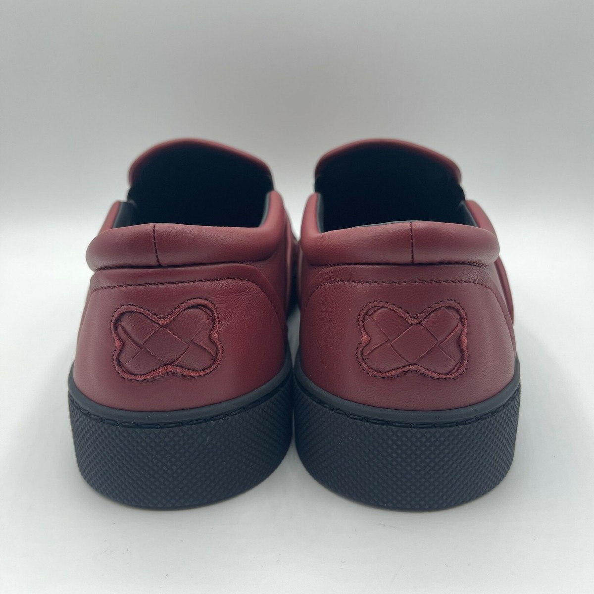 $710 Bottega Veneta Men's Red Leather Woven Slip On Sneaker $710 Bottega Veneta Men's Red Leather Woven Slip On Sneaker