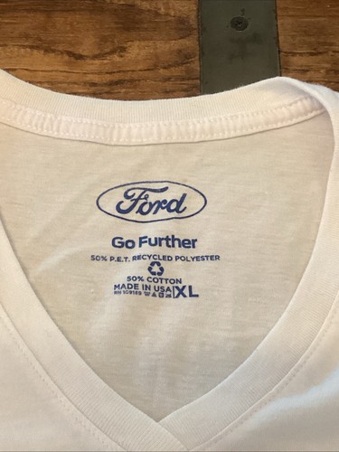 Small Ford Motor Company Logo Women's V-Neck T-shirt American Made Licensed Tee - Picture 3 of 5