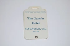 Vintage THE GARWIN HOTEL / Motel Key Fob - LOS ANGELES CALIFORNIA