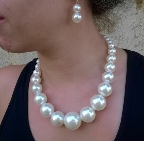 Extra Large Faux Pearl Bead Graduated 