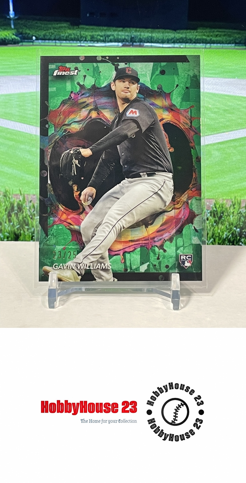 2024 Finest Green Refractor #242 Gavin Williams #/25 Guardians Rookie RC JA