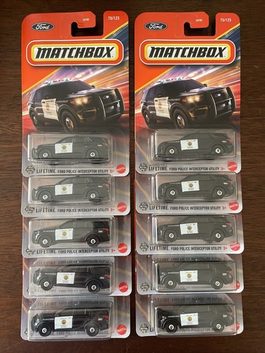 2025 Matchbox Ford Police Interceptor Utility 75/125 (Lot of 10)