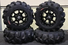 HONDA RANCHER 420 SRA 25" EXECUTIONER ATV TIRE & COBRA BLK WHEEL KIT SRA1CA