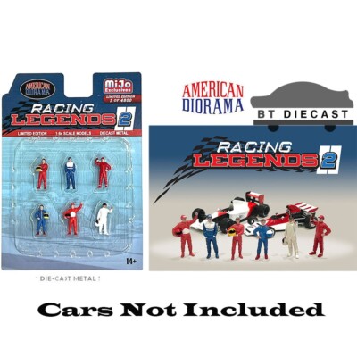 AMERICAN DIORAMA DIECAST FIGURES 1/64 SET RACING LEGEND 2 AD-76511