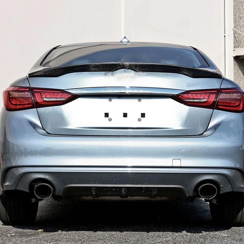 Real Carbon Fiber Rear Trunk Spoiler Wing Lip For Infiniti Q50 Q50S 2014-2023 - Picture 3 of 12