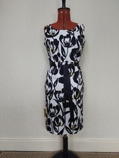 precis dress size 10, Floral pattern, black white yellow Sleeveless Pencil dress