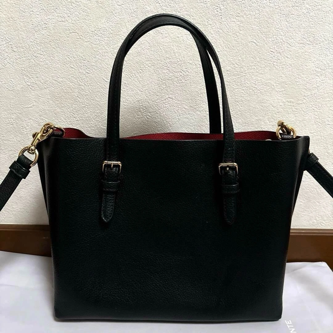 Borsa a tracolla Coach 2 Way Molly C4084 in pelle nera rossa da donna