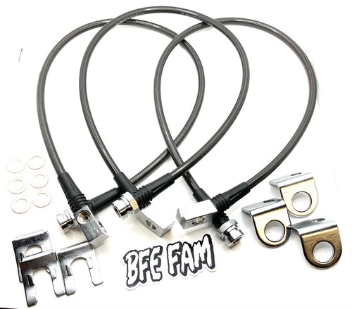 BFE Front Rear Extended Stainless Brake Lines Wrangler 87-06 Cherokee XJ 84-01 - Bild 5 von 7