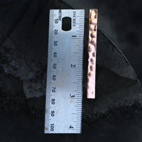 Thin Hammered Copper Ring Blank Strips, 3"x .25" - Picture 2 of 2