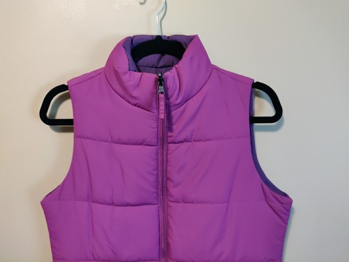 Merona women's S quilted vest magenta color mock collar full zip front pockets - Picture 3 of 7