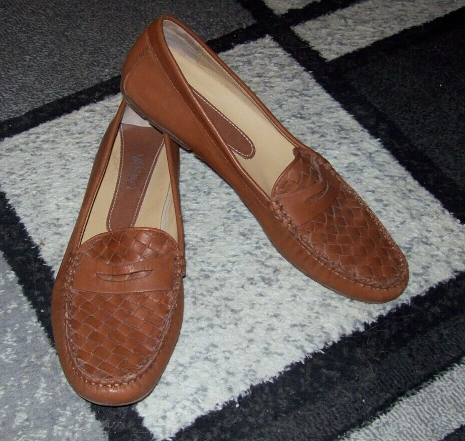 VANS MOCASSINI marroni Van Eli da donna taglia 9N in pelle scarpe da guida