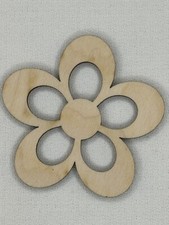 Custom Laser Cut Unfinished Flower Shape Wood Craft Cutout