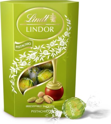 Lindt LINDOR Pistachio Pralines – Swiss Milk Chocolate Candy, 200g Box