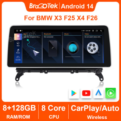 Car Stereo 12,3'' SWC Stereoanlage CarPlay GPS 8+128GB Für BMW X3 X4 F25 F26